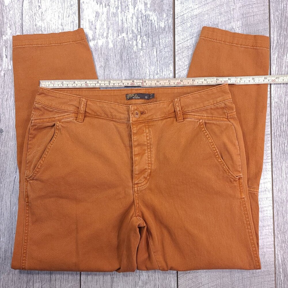 Prana Womens Janessa Chino Pants Size 10 Brown Button Fly Tapered Leg Stretch - Picture 4 of 12
